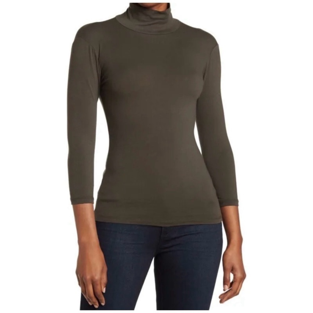 NEW STANDARD JAMES PERSE Turtleneck Top in Hunter